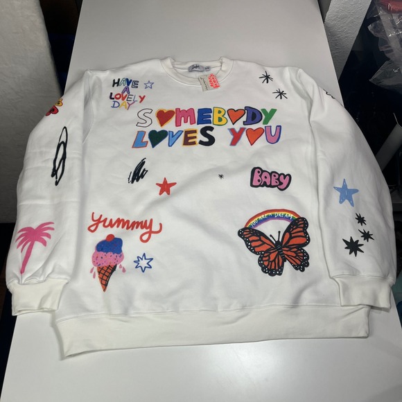 Mayfair Group x iscreamcolour Somebody Loves You Sweatshirt Crewneck‎ NWT S/M - Picture 10 of 15